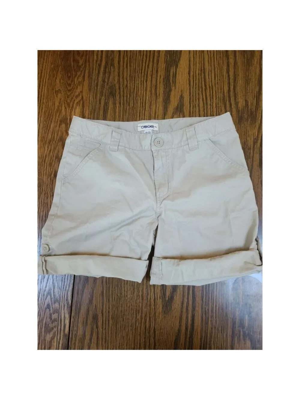 Cherokee Girls XL 14/16 Beige Casual Shorts with Pockets